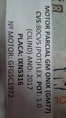 Motor Parcial Onix Lt Mt 1.0 80cv Flex 48657kms Revisado