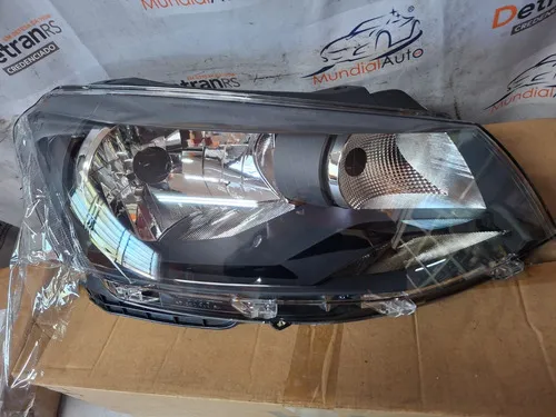 Farol Gol G6 13/16 Ld Foco Simples Mascara Negra Friso Preto