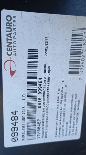 Paralama D D Fiorino Partner 2022/.. Uno 2015/.. 26856 Direito