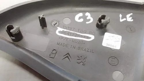 Moldura Interna Retrovisor Esquerdo C3 03/12 30084 Cinza-escuro