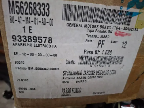 Farol Dianteiro Direito Gm 93389578 Original Gm