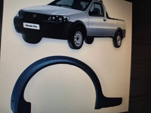 Moldura Para-lama Traseira Direita  Fiat Strada 04/... Preto