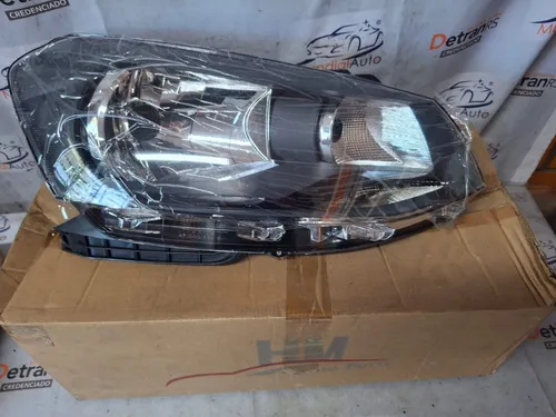 Farol Gol G6 13/16 Ld Foco Simples Mascara Negra Friso Preto