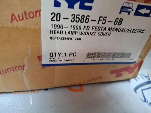 Farol Fiesta Courier 96 A 99 Duplo Cromado Pisca Cromado Tyc